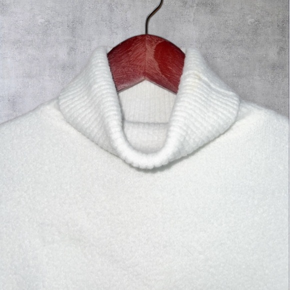 Zara crop turtleneck sweater sz S / thick warm ribbed, neck hem & wrist - Picture 4 of 11